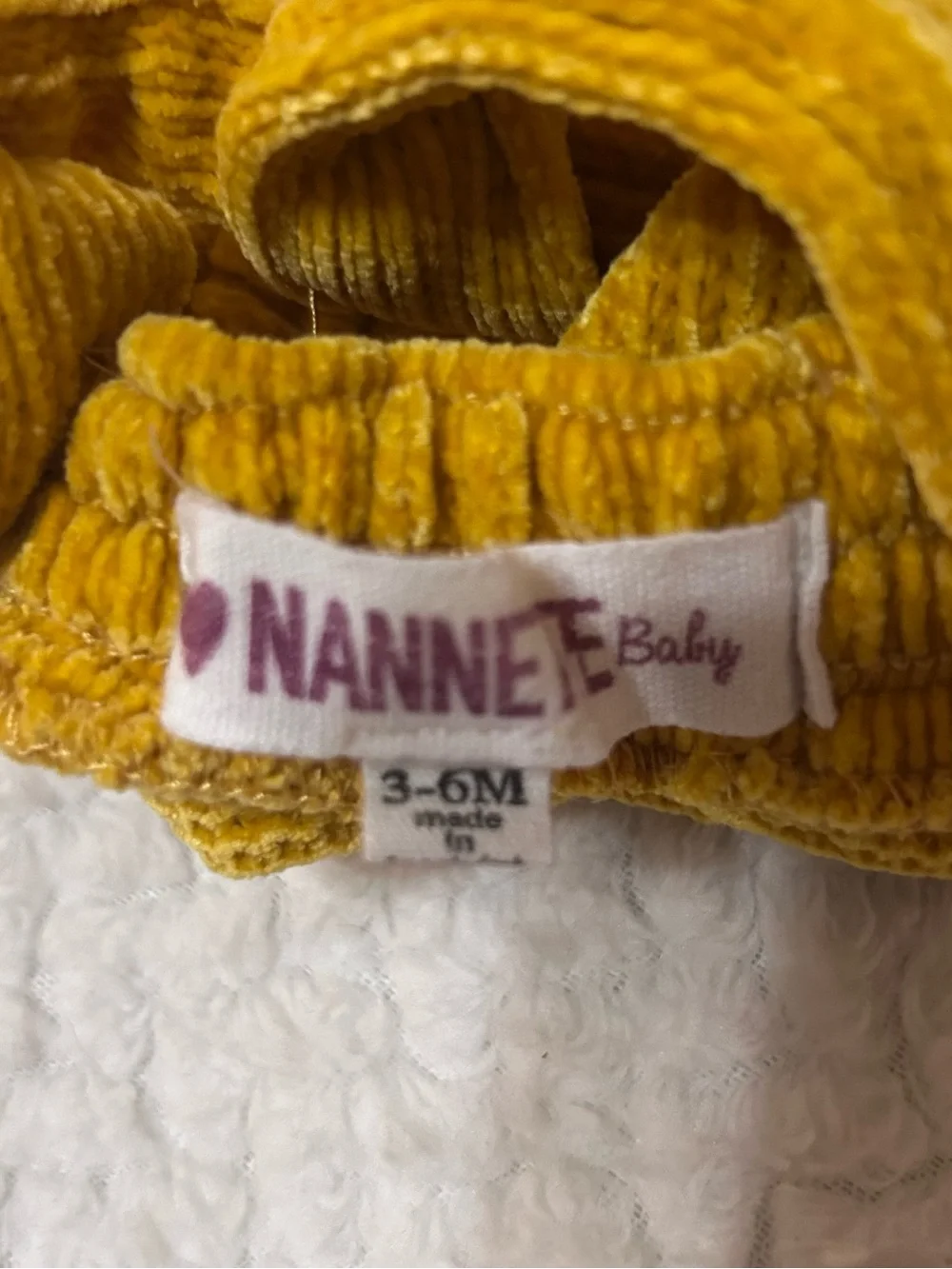 Adorable Nannette Baby mustard yellow corduroy dress in size 3-6 months.